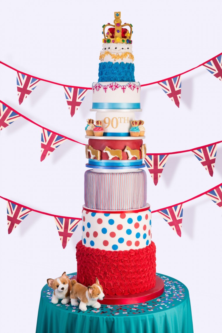 9 tiered Queens 90th Birthday Cake by Juliet Sear