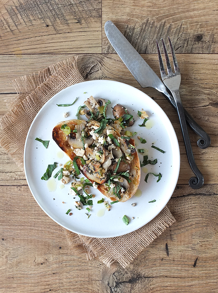 Scrambled Tofu Bruschetta Vegan 