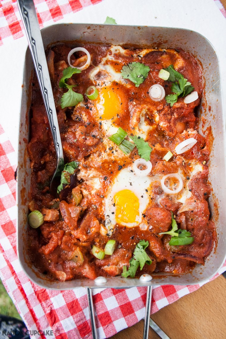 Spicy Barbecued Egg and Bacon Mess