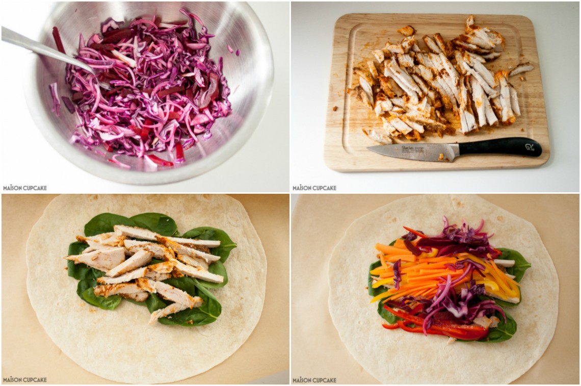 Eat the rainbow with these spicy chicken burrito wraps - original recipe with step by step photos how to make the perfect wrap