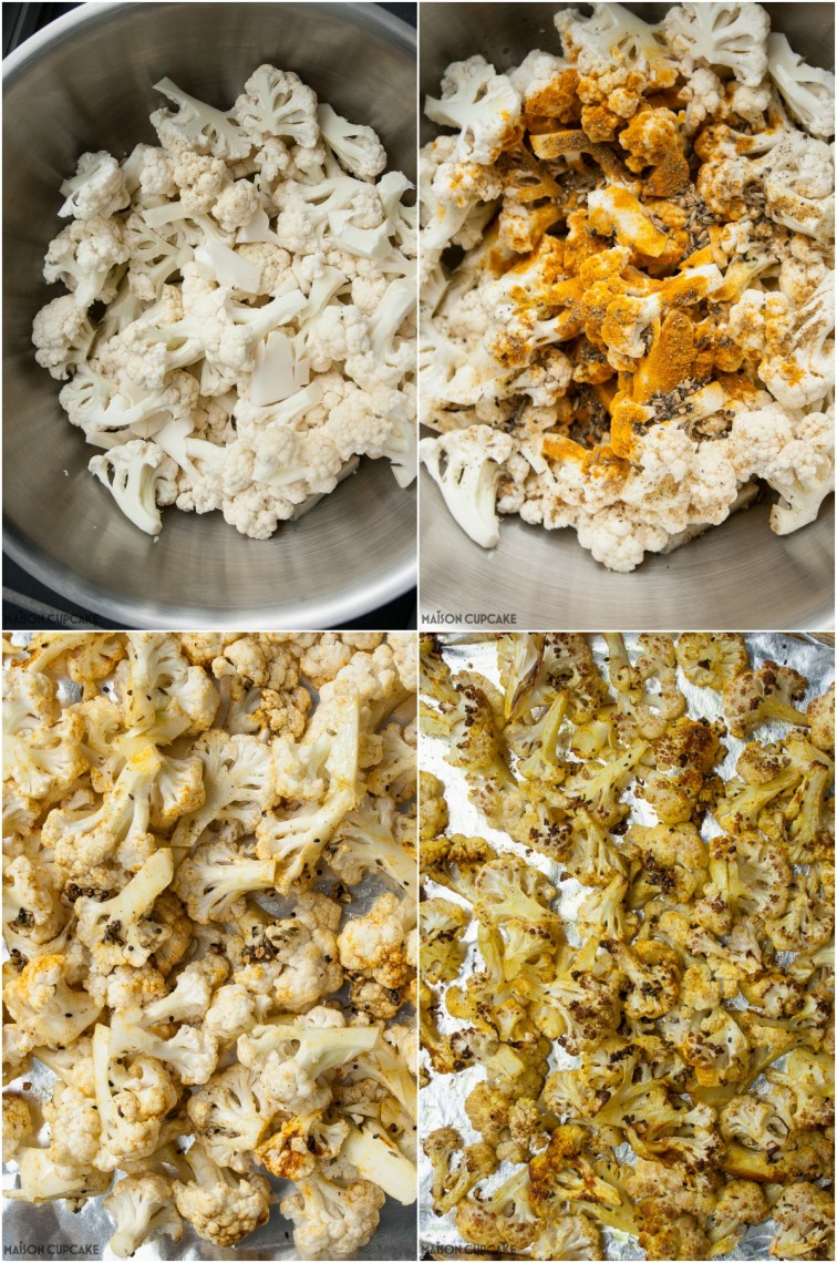 Step by steps spicy roasted cauliflower florets