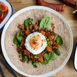 Spicy Egg Wraps with Pork and Chorizo (British Lion Eggs)