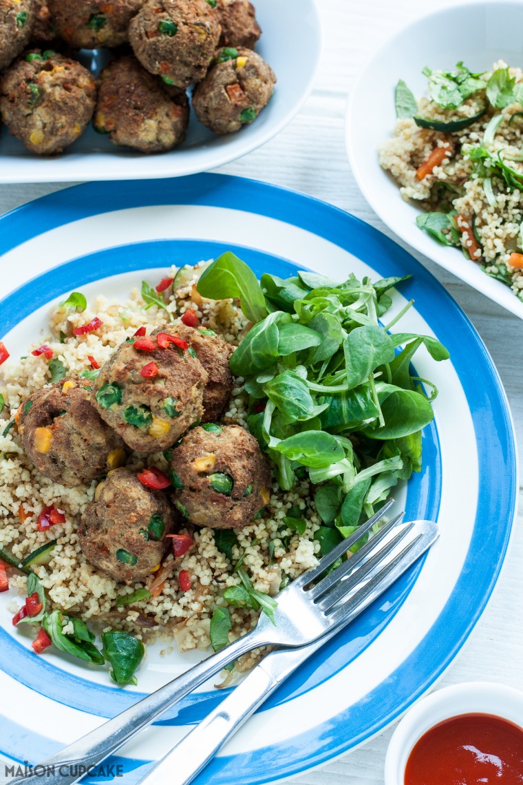 Veggie Balls With Warm Couscous Salad Florette Maison Cupcake