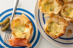 Salmon Filo Quiches-7 Salmon Filo Quiches (with British Lion Eggs)