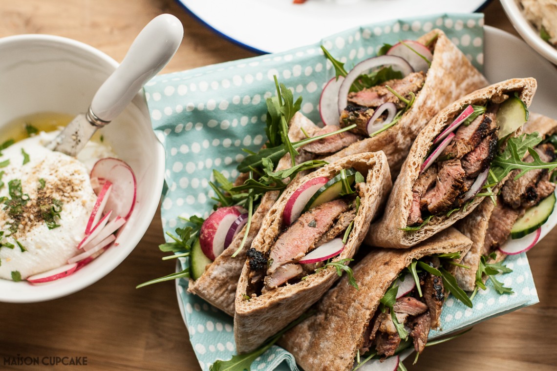 Pitta Pockets with Lamb and Sheep's Labneh