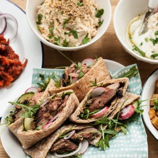 Pitta Pockets with Lamb, Hummus & Labneh (Delamere Dairy)
