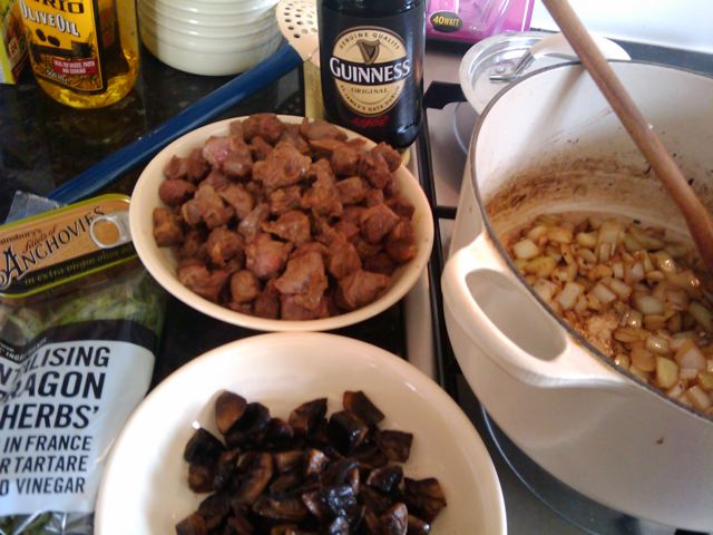 Beef guinness and anchovy pies