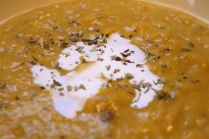 Butternut squash and chestnut soup