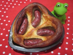 Heart shaped toad in the hole for two