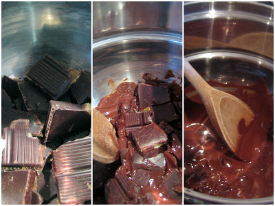 Melting chocolate in double boiler pan