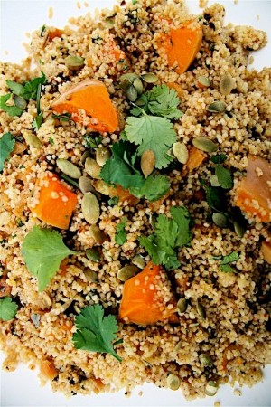 Couscous with dried apricots and butternut squash