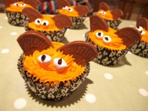 Chocolate orange halloween bat cupcakes