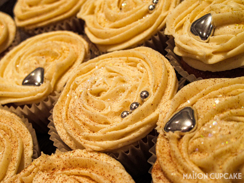 Pumpkin Cupcakes with Cinnamon Buttercream - close up icing