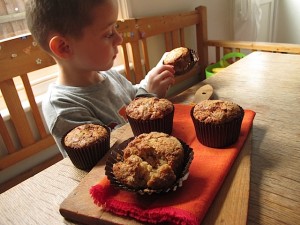 Pear and ginger spelt muffins