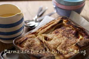 Marmalade bread and butter pudding