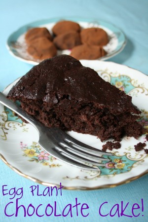 Aubergine chocolate cake
