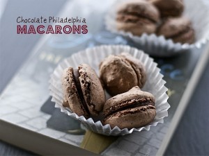 Chocolate Philadelphia macarons