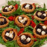 Red Onion Tarts With Feta on bed of rocket