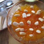 Sponge fingers in orange jelly for emergency trifle