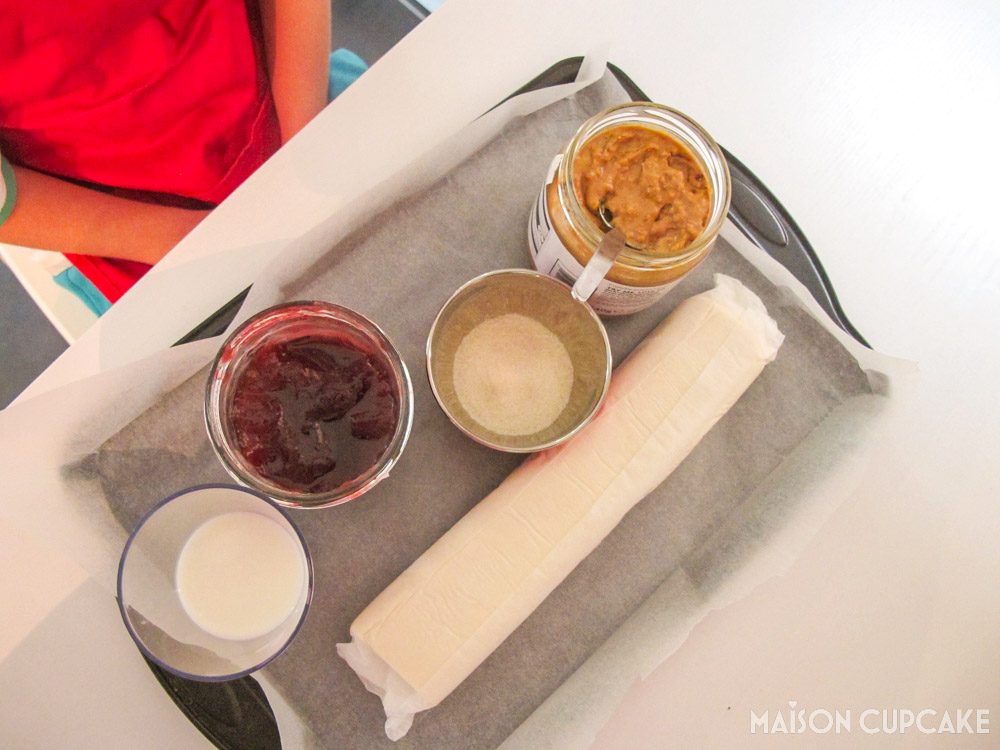 Peanut Butter Jelly Parcels With Puff Pastry - steps - getting ingredients ready