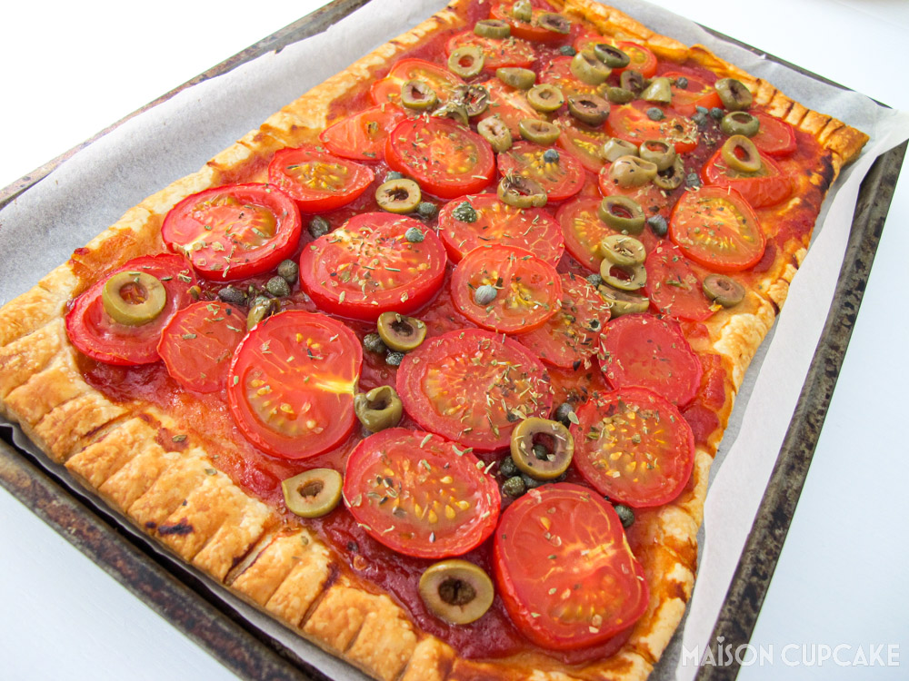 Tomato Olive Caper Tart - steps - after baking