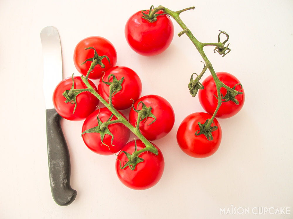Tomato Olive Caper Tart - steps -whole vine tomatoes