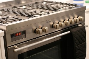 AEG range cooker close up