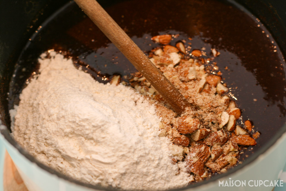 Almond Brownies - steps - stirring the batter