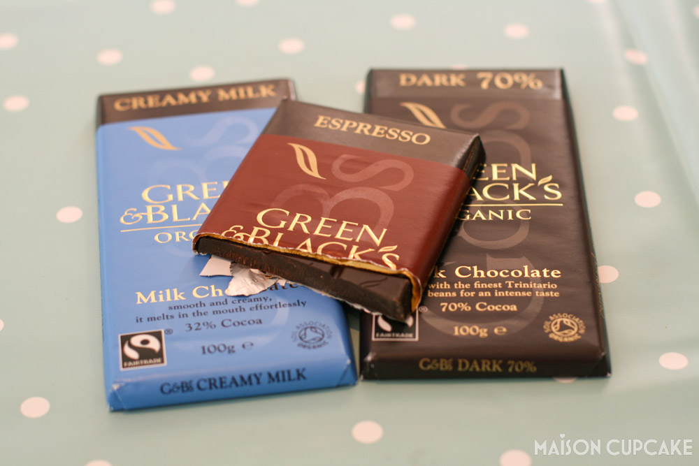 Almond Brownies - steps - Green & Blacks chocolate bars