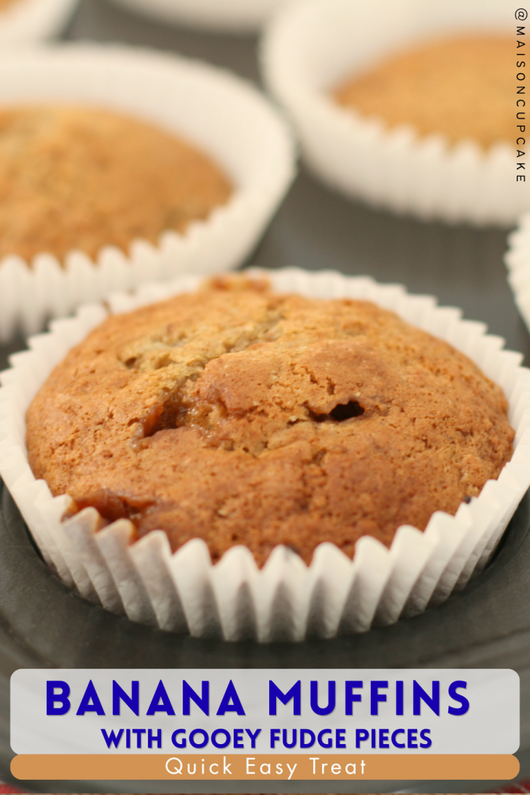 Banana Fudge Muffins Pinterest Graphic