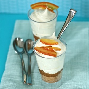 Orange syllabub with speculoos biscuit base
