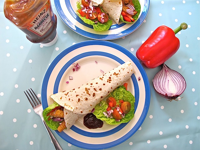 Turkey Wraps with Barbecue Sauce - Quick Easy Lunch Recipe