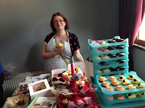 Sarah Trivuncic writer of Maison Cupcake at the Walthamstow Appetite Food Fair 2013 Photo credit Stella Creasy