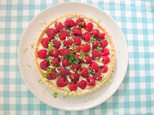 Quick Raspberry Tart With Cheats Creme Patissiere - overhead view