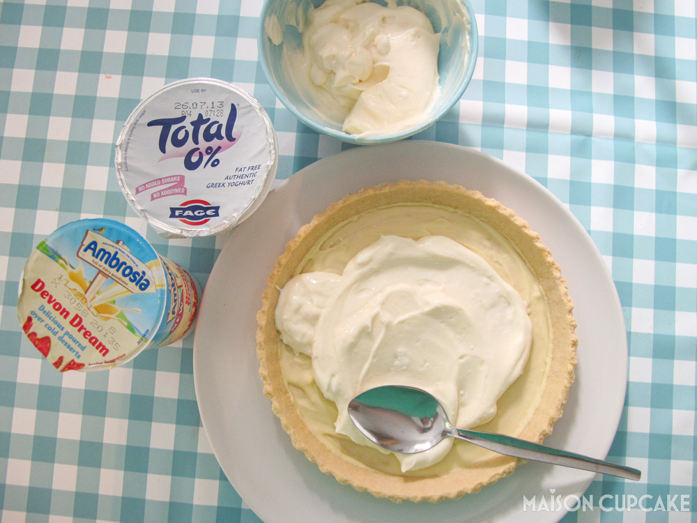 Quick Raspberry Tart With Cheats Creme Patissiere using yogurt and custard