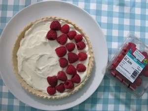 Cheats’ raspberry tart with cheats’ creme patissiere