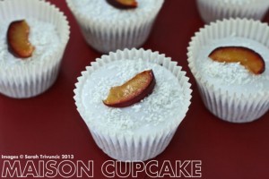 Plum and coconut cupcakes