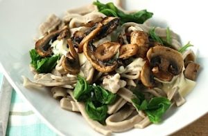 Hand-made mushroom flavour pasta