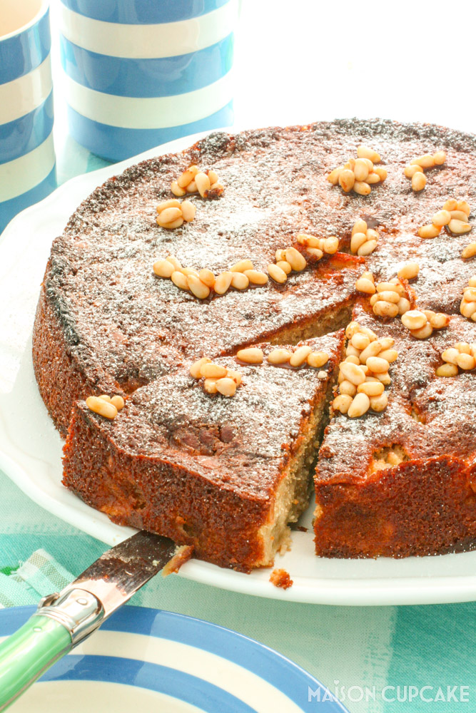 Gluten-free Pear Cake With Caramel - portrait cut cake