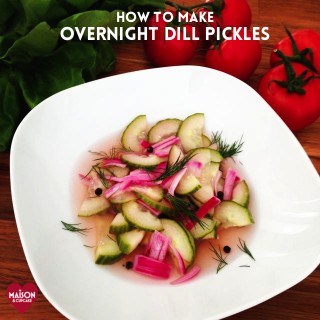 How to make these pretty overnight dill cucumber pickles with red onion
