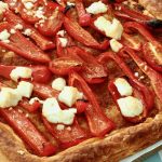 Red Pepper Feta Tart, made from bought puff pastry roll