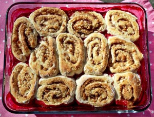 Rhubarb and Blackberry Spiral Cobbler