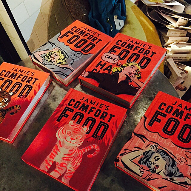 Jamie Oliver books customised for the Jamie's Comfort Food launch