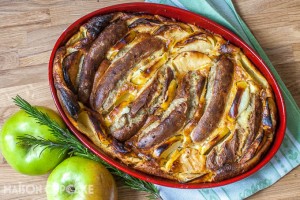 Toad in the Hole with Bramley & Bratwurst