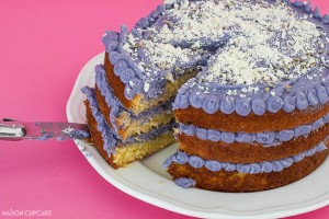 Lavender layer cake with white chocolate