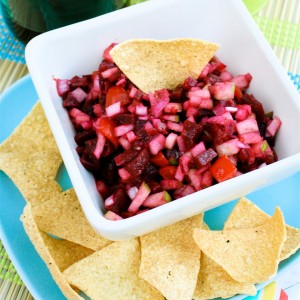 Beetroot Salsa Tortilla Dip with Bramley apple for summer parties at MaisonCupcake.com