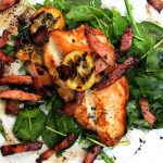 basa fillets with bacon and spinach
