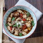 Soba noodle soup with quorn