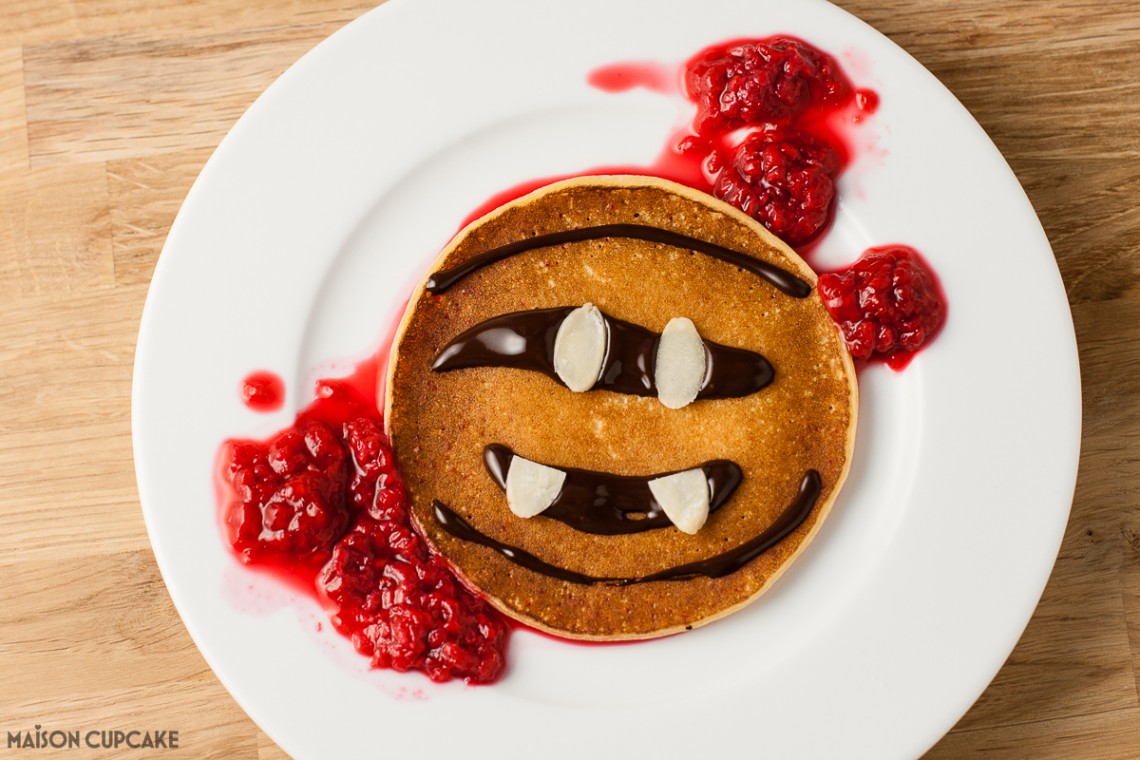 Monster Pancakes with raspberry tie-in with film Hotel Transylvania-2