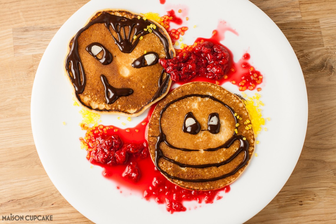 Monster Pancakes with raspberry tie-in with film Hotel Transylvania-2